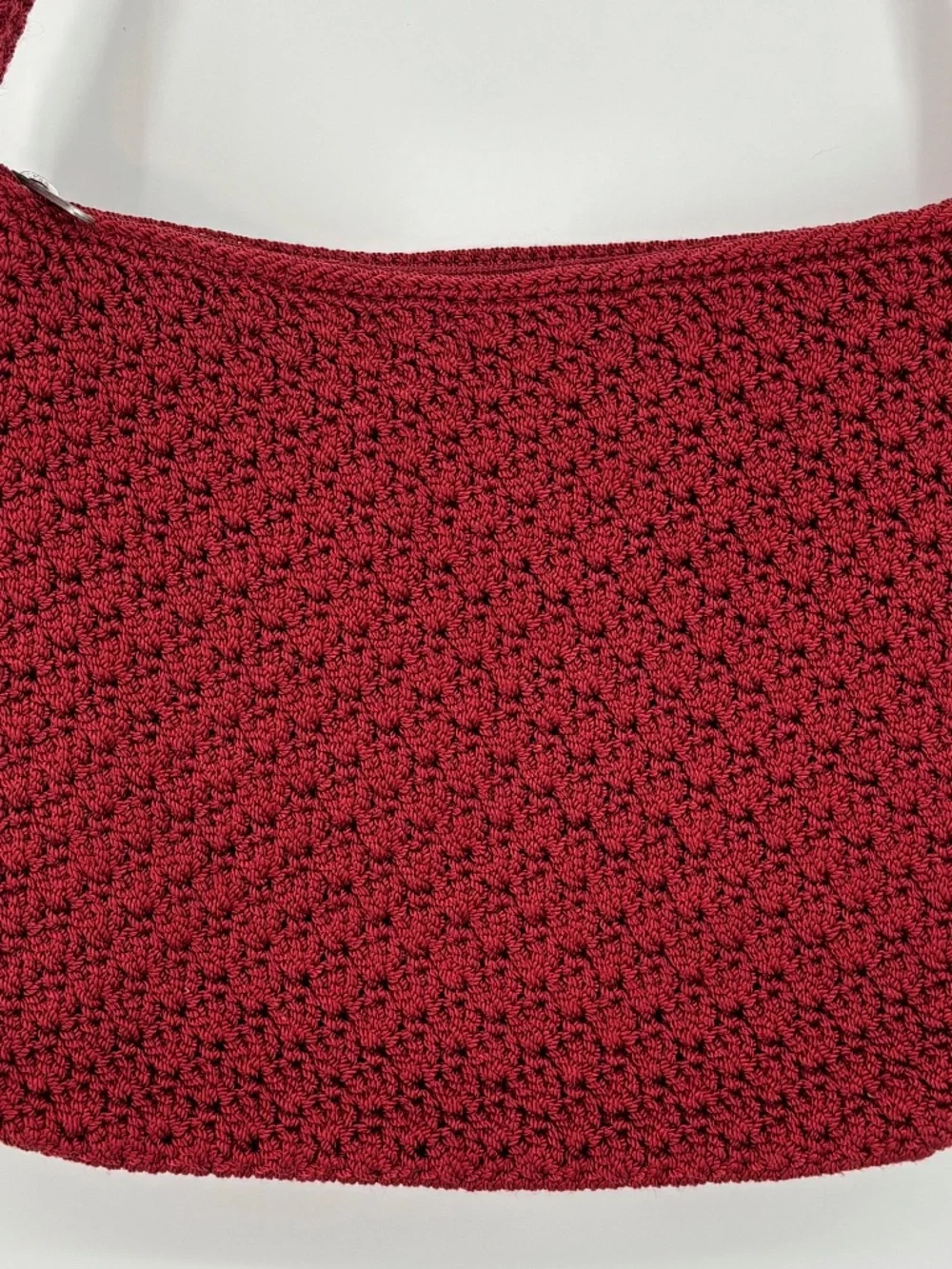 The Sak Shoulder Bag Purse Burgundy Red Woven Fabric Zip Top Slouchy Boho - Picture 2 of 8